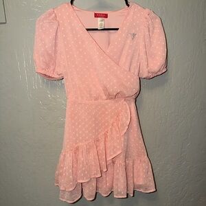 Guess Blush Polka Dot Wrap Dress